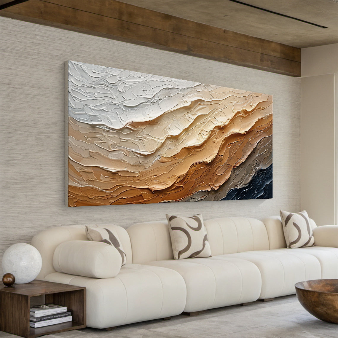 Earthflow Tide-Brown Wave Texture Field-AURA155