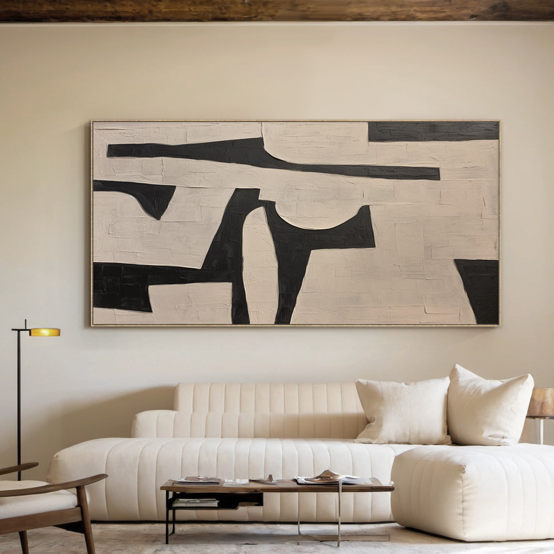 Quiet Interlock-Black & Beige Spatial Field-AURA109