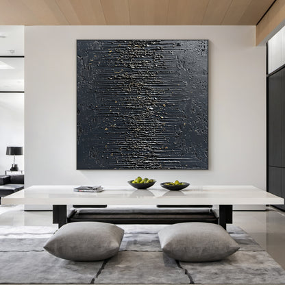 Modern 3D Textured Black Wall Painting for Living Room Bedroom AURA232