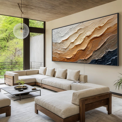Earthflow Tide-Brown Wave Texture Field-AURA155