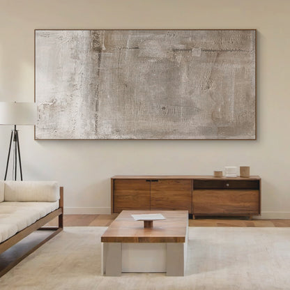 Distressed Texture Wall Art-Taupe & Soft Gray Tones-AURA026