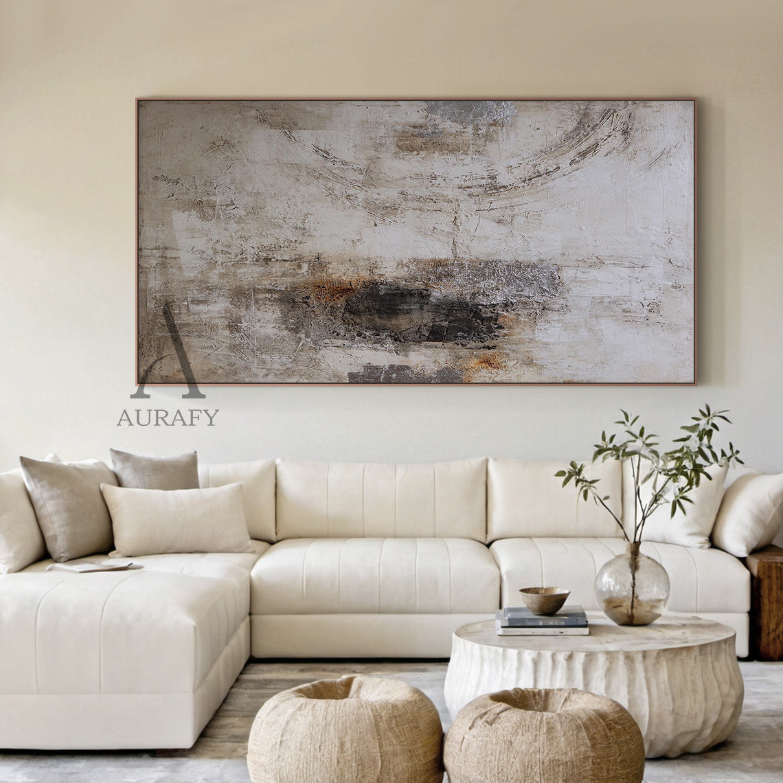 General Abstract Gray Wall Art for Modern Home and Office AURA236