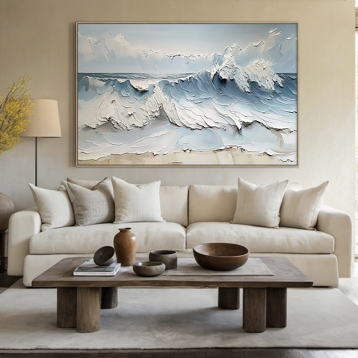 Azure Tides-Blue & White 3D Textured-AURA059