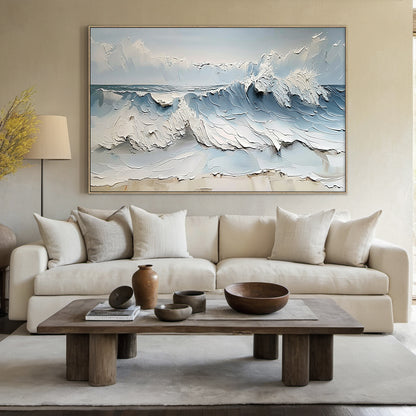 Azure Tides-Blue & White 3D Textured-AURA059