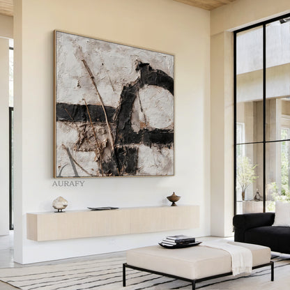 Black Abstract Wall Art Decor for Modern Home Office Spaces AURA234