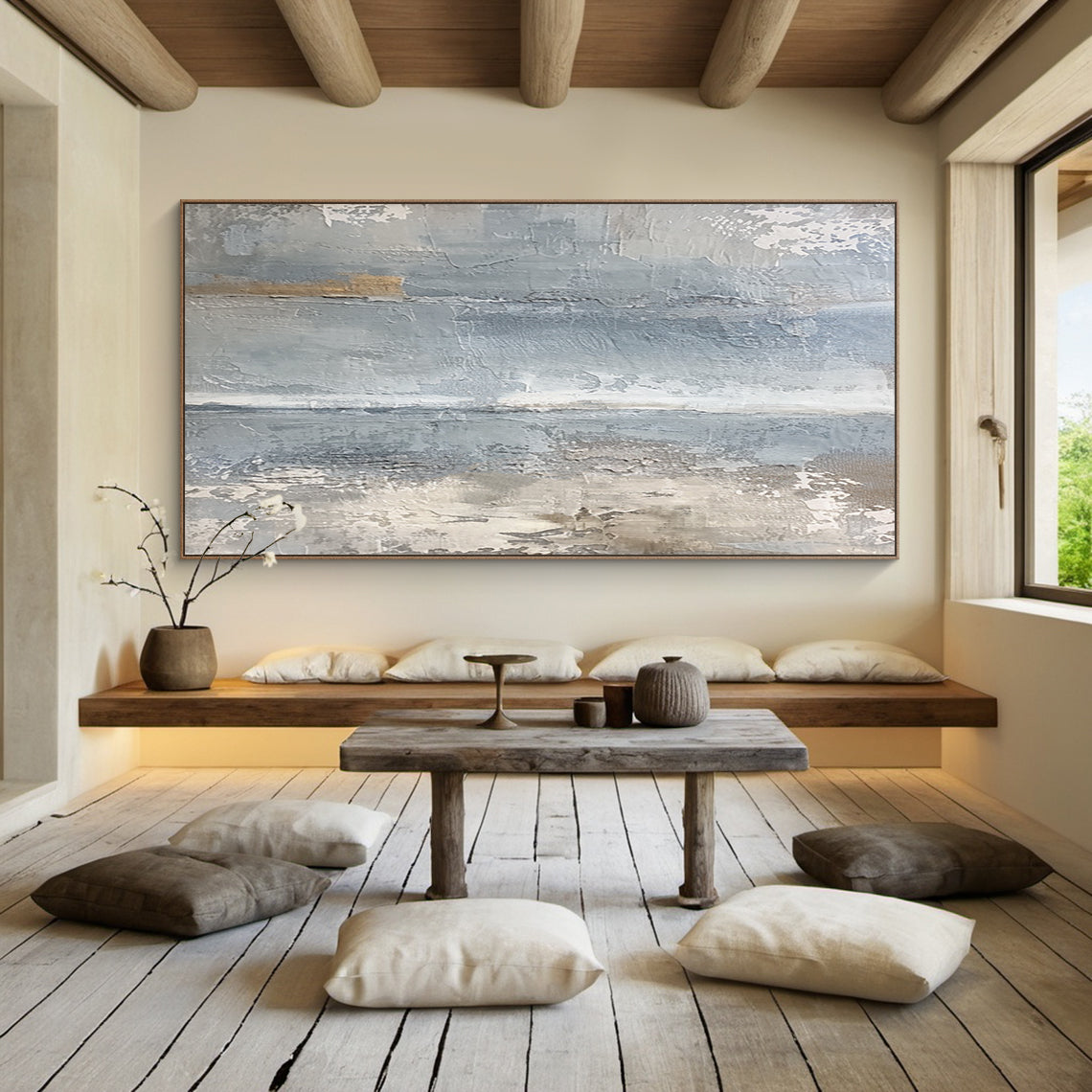 Silent Horizon-Blue Abstract Field-AURA132