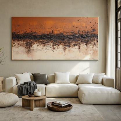 Wabi Sabi Brown Beige Abstract Textured Wall Art Decor -AURA184