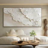 Soft Tide-Beige Ocean & Sky Texture Abstract Art-AURA129