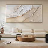 Organic Wave Texture Canvas-Cream & Taupe Tones-AURA007