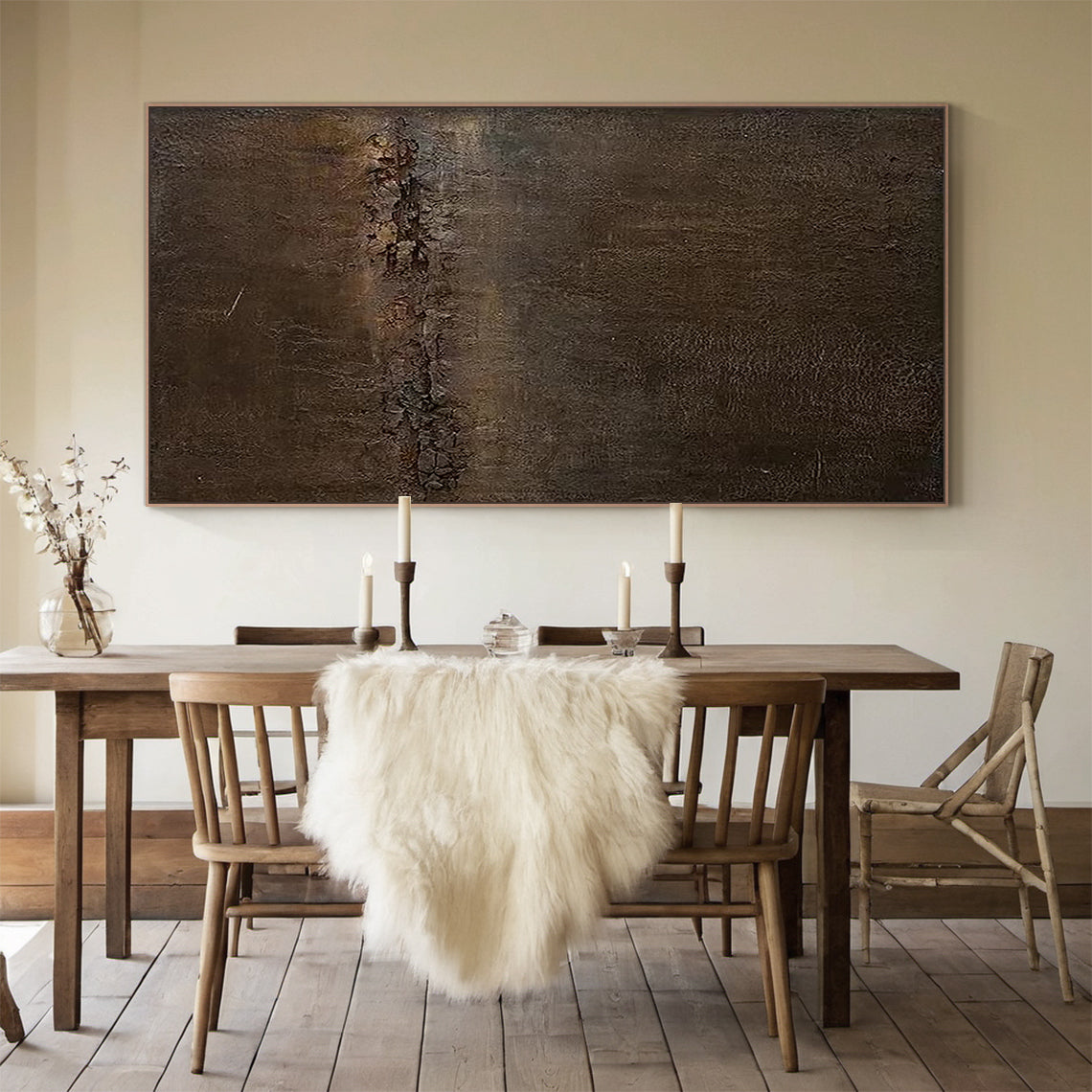 Terra Meridian Painting – Burnished Bronze & Espresso Umber – AURA014(Horizontal)