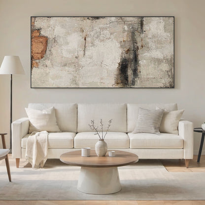 Urban Erosion Painting – Rust & Neutral Tones – AURA027(Vertical)