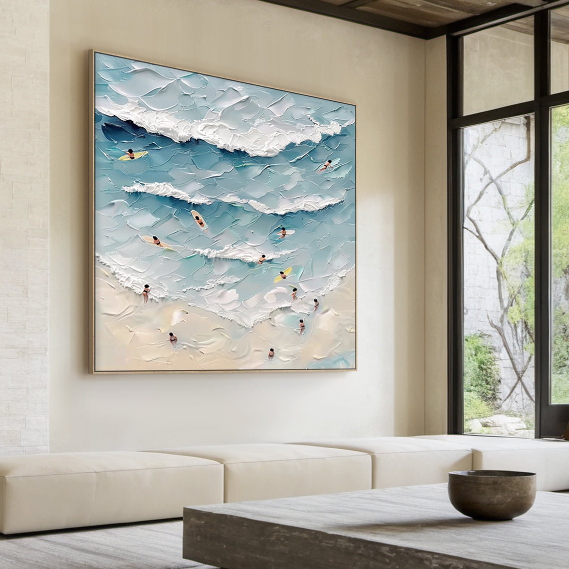 Azure Leisure-Blue & Beige Spatial Field-AURA086