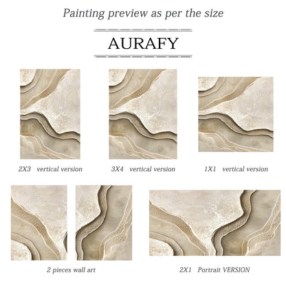 Beige Abstract Landscape Art Tactile High-Relief Plaster Sculpted Canvas Modern Organic Piece AURA439
