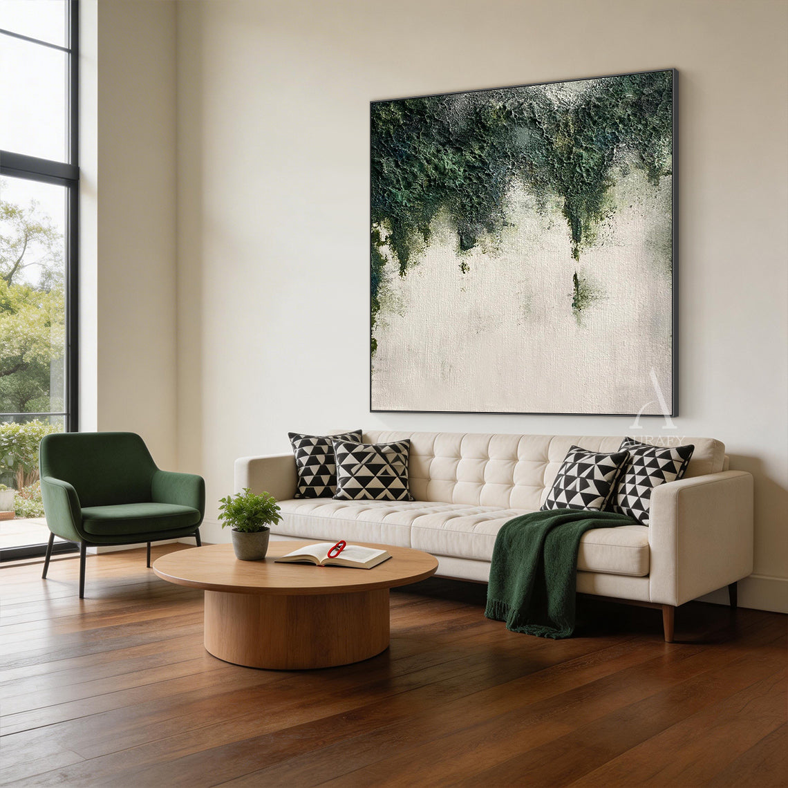 Unique White Abstract Wall Art Minimalist Modern Home Decor AURA261
