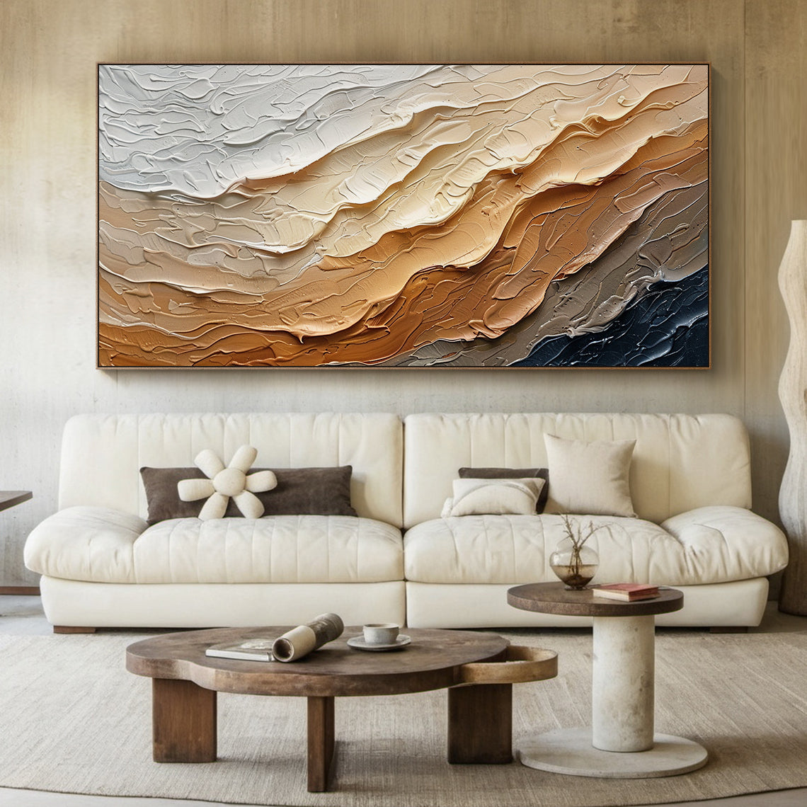 Earthflow Tide-Brown Wave Texture Field-AURA155