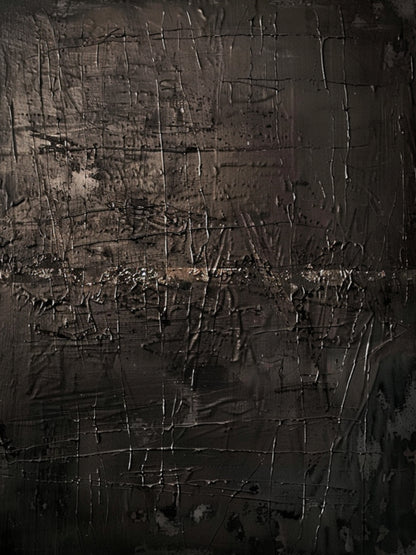 Black 3D Textured Abstract Painting for Living Room Wall Decor AURA198