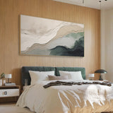Textural Abstract Wall Art-Ocean Green & Sand Layers-AURA039