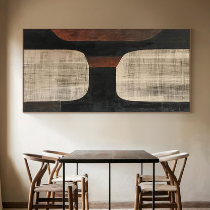 Geometric Earth Tone Abstract Wall Art – AURA056(Vertical)
