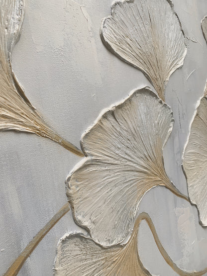 Golden Ginkgo-Yellow & Grey Spatial Field-AURA093