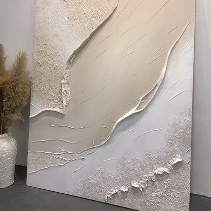 Abstract Earth Texture Wall Art – Soft Sand Tones – AURA012(Vertical)