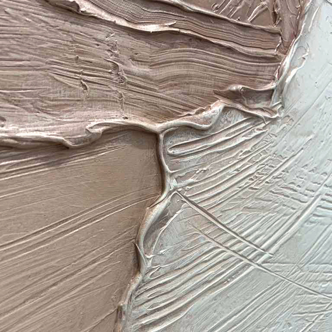Layered Impasto Canvas-Blush & Cream Tones-AURA008