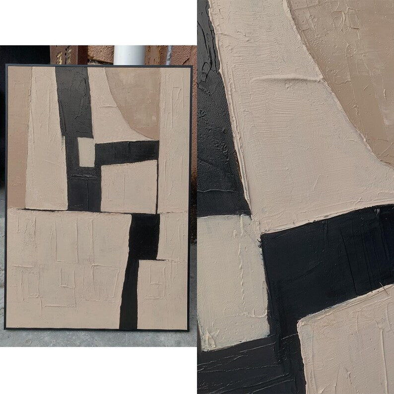 Silent Geometry-Black & Beige Spatial Field-AURA110
