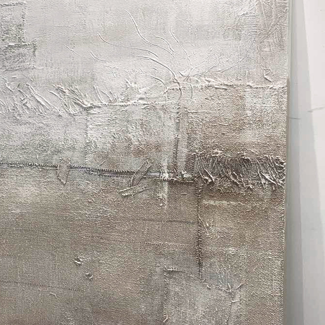Distressed Texture Wall Art – Taupe & Soft Gray Tones – AURA026(Horizontal)