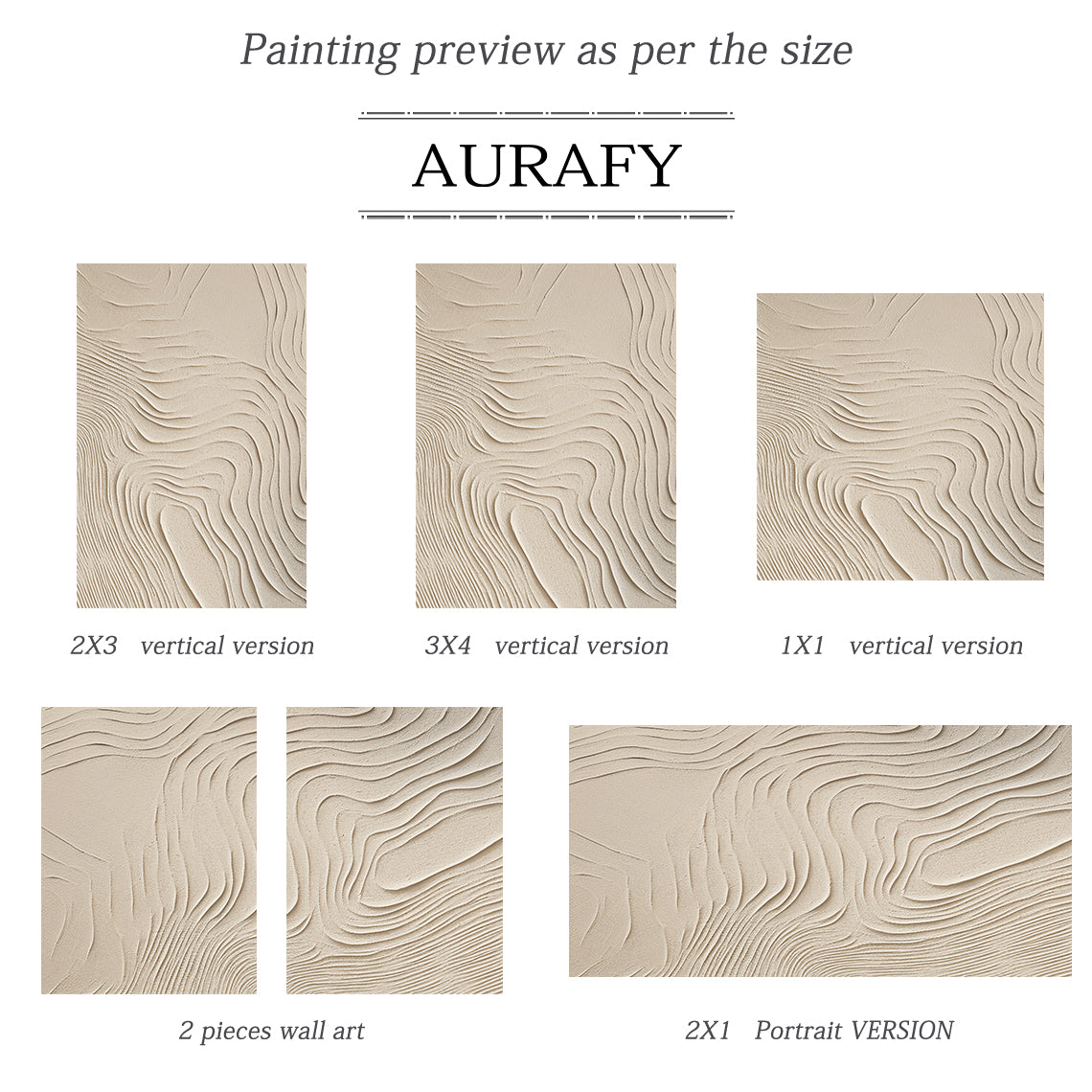 Organic Flow Canvas – Warm Sand Tones – AURA048(Vertical)