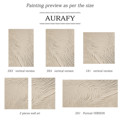 Organic Flow Canvas – Warm Sand Tones – AURA048(Vertical)
