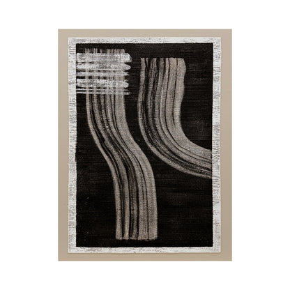 Wabi-Sabi Black Gray Abstract Textured Knife Stroke Wall Art Japandi Minimalist Luxe Tactile Canvas Artwork AURA730