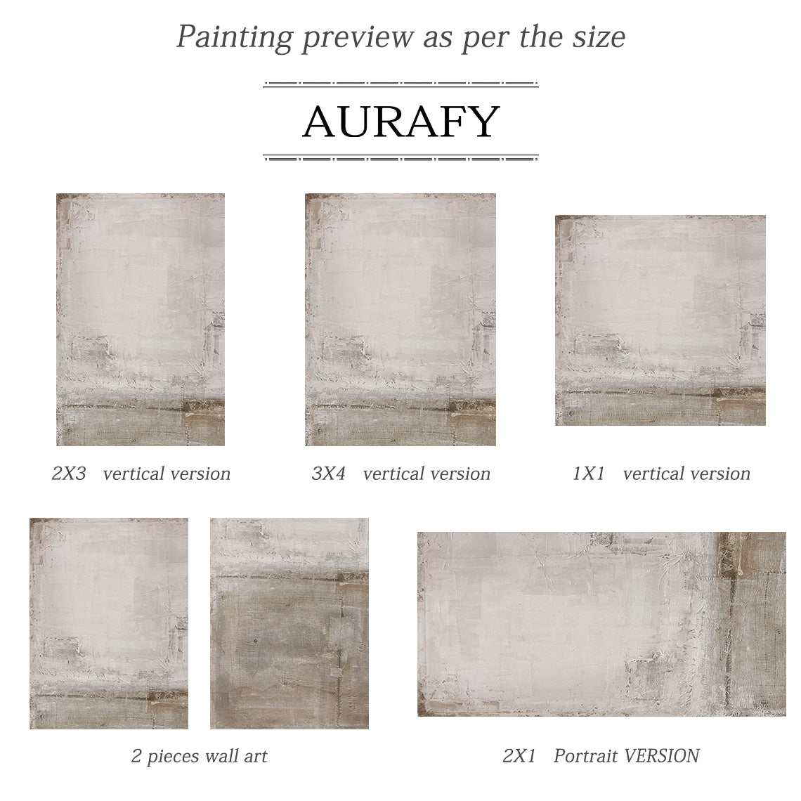 Urban Patina Canvas – Off-White & Warm Taupe Tones – AURA025