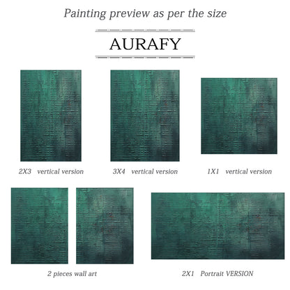 Whisper of Depth — Emerald Abstract Texture – AURA099(Vertical)
