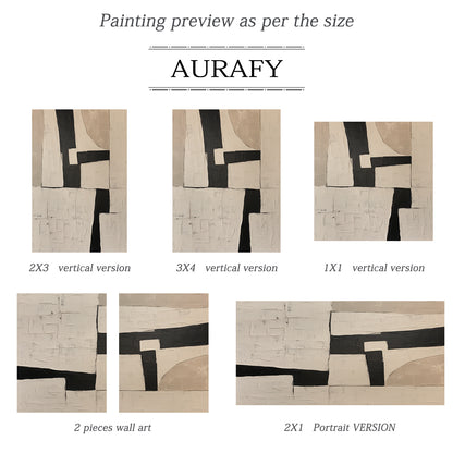 Silent Geometry-Black & Beige Spatial Field-AURA110
