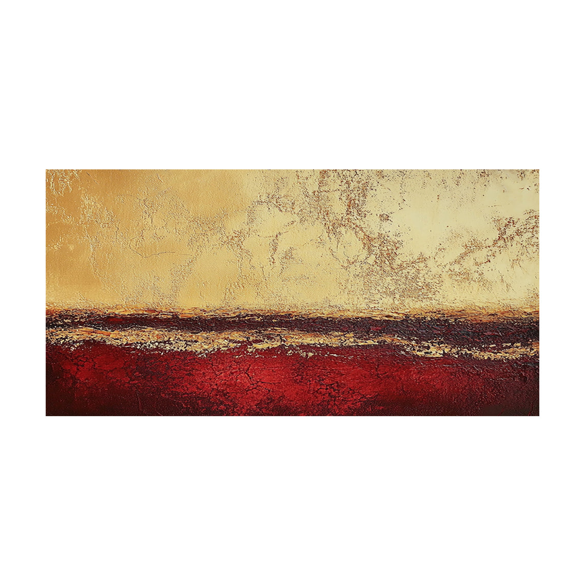 General Abstract Red Yellow Layered Cracked Tactile Artwork Rich Warm Earthy Textures AURA613