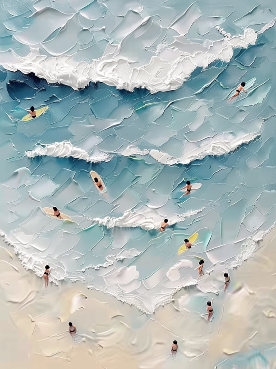 Azure Leisure-Blue & Beige Spatial Field-AURA086