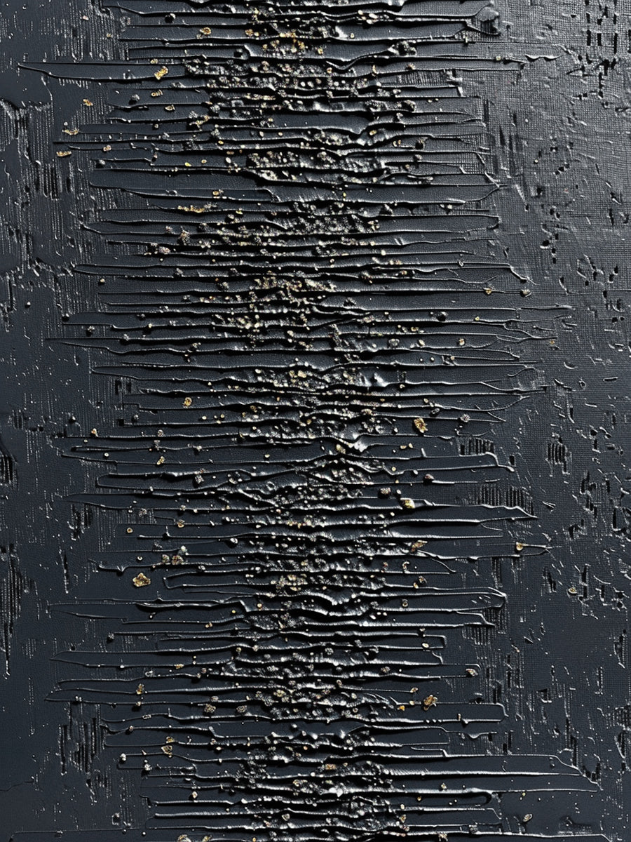 Modern 3D Textured Black Wall Painting for Living Room Bedroom AURA232