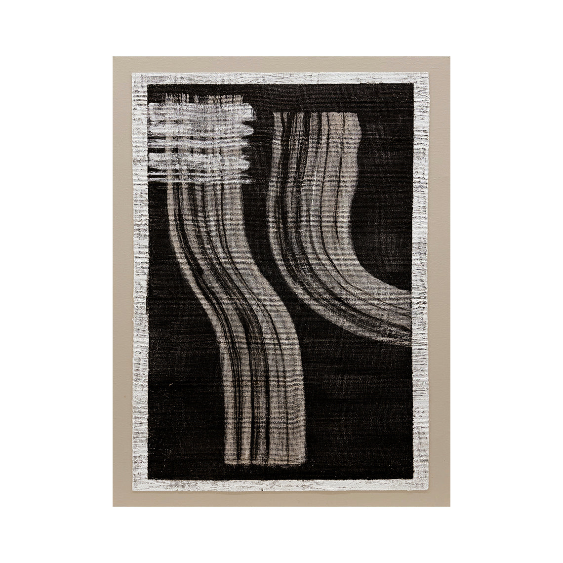 Wabi-Sabi Black Gray Abstract Textured Knife Stroke Wall Art Japandi Minimalist Luxe Tactile Canvas Artwork AURA730