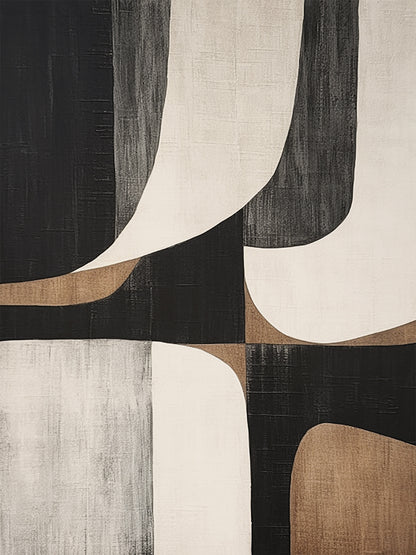 Geometric Balance Neutral Earth Abstract Wall Art – AURA051(Vertical)