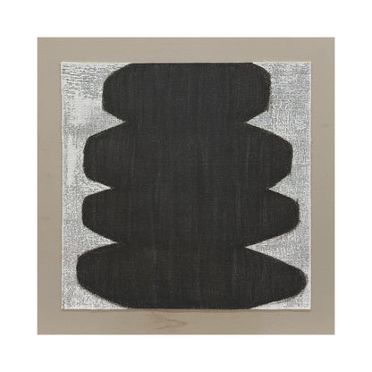 Minimalist Abstract Japandi Tactile Canvas Black Gray Wavy Modern Organic Neutral Home Wall Decor Artwork AURA727
