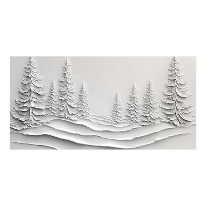 White Landscape Art Minimalist Modern Organic Sculpted High-Relief Layered Tactile 3D Textured Artwork AURA457