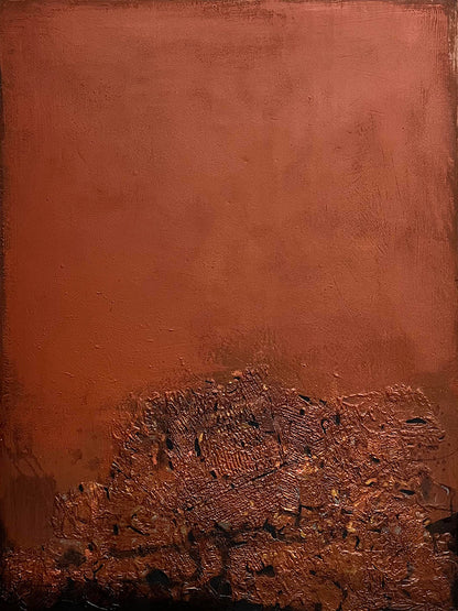 Wabi Sabi Red Textured Abstract Wall Art Living Room Decor AURA222