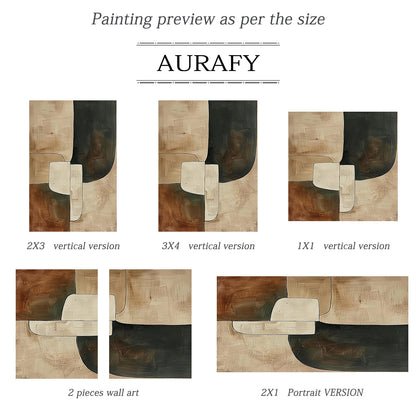 Earthen Silence — Textured Abstract in Clay & Charcoal – AURA108(Square)