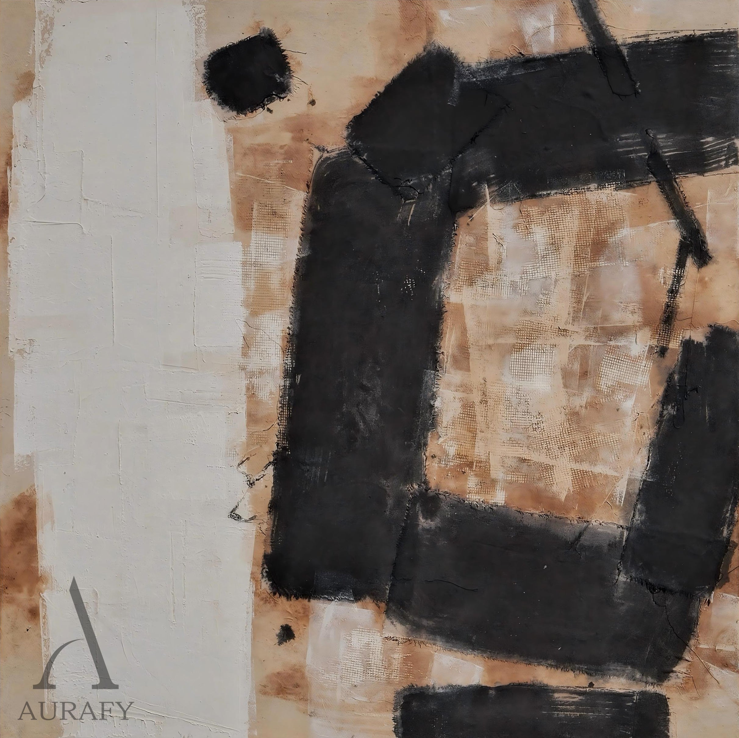 Stylish Yellow Black Abstract Wall Art For Modern Home Decor AURA239
