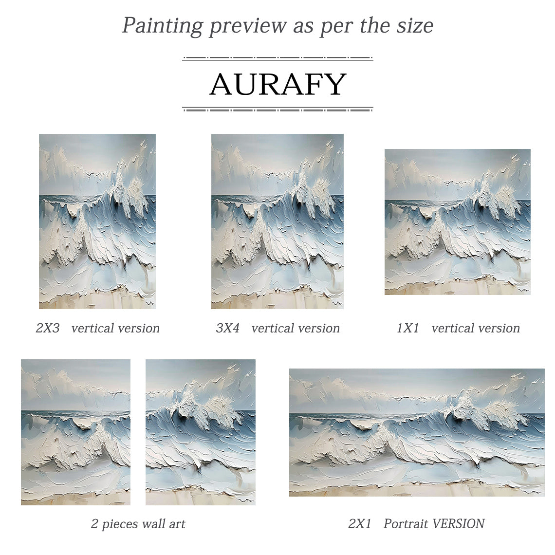 Azure Tides-Blue & White 3D Textured-AURA059