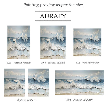 Azure Tides-Blue & White 3D Textured-AURA059
