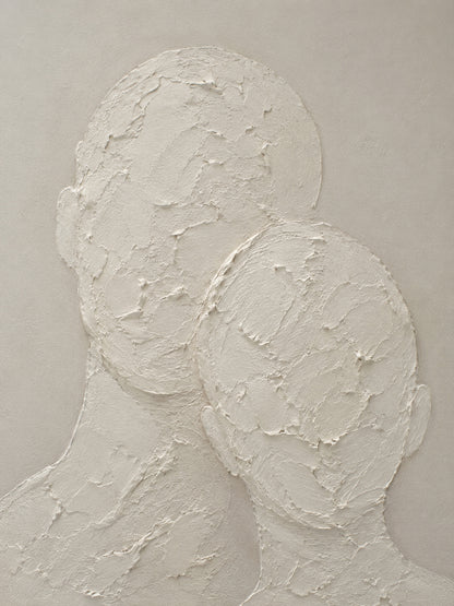 Wabi Sabi Beige 3D Textured Abstract Figurative Japandi Minimalist Knife Stroke Plaster Canvas Wall Art AURA704