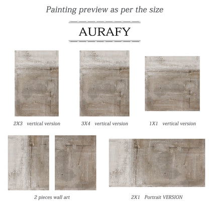 Distressed Texture Wall Art-Taupe & Soft Gray Tones-AURA026