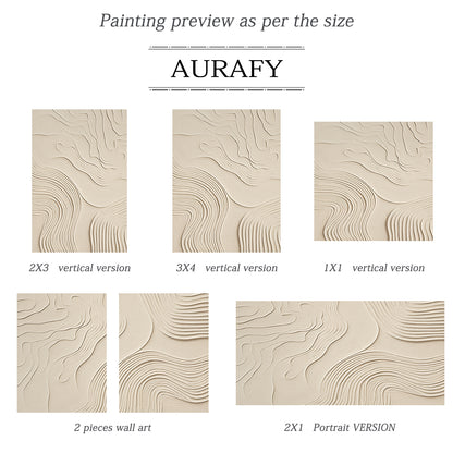 Organic Swirl Canvas – Cream Tones – AURA047(Vertical)