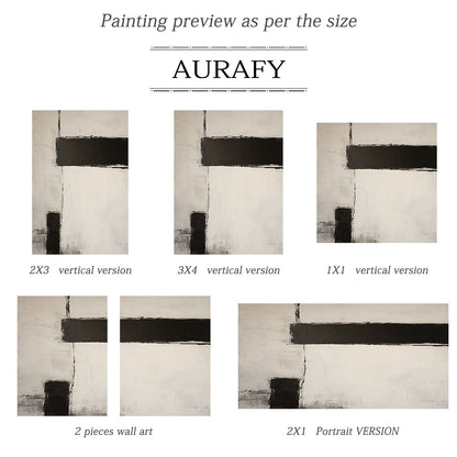Silence Geometry-Ivory & Charcoal Minimal Abstraction-AURA112