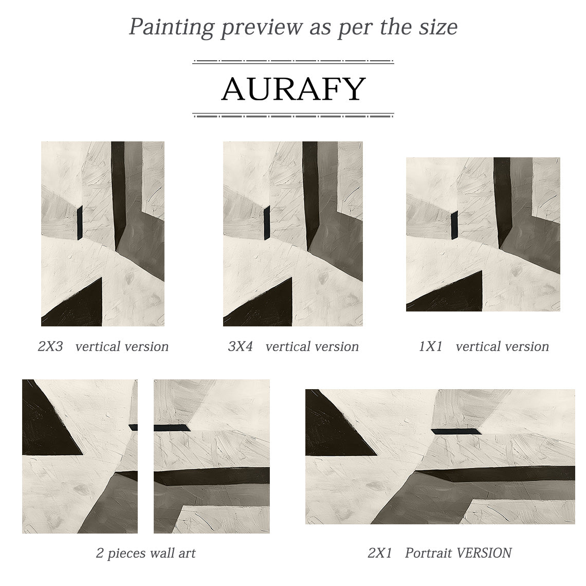 Silent Geometry-Black & Beige Spatial Field-AURA107